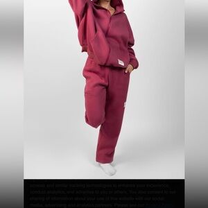 Comfrt unisex affirmation Sweatpants berry color large